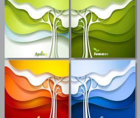Abstract tree layered backgrounds vectors 02