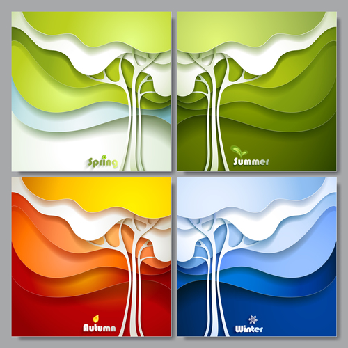 Abstract tree layered backgrounds vectors 02