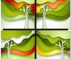 Abstract tree layered backgrounds vectors 03