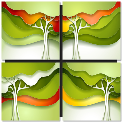 Abstract tree layered backgrounds vectors 03