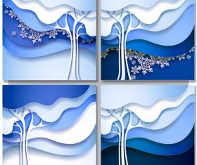 Abstract tree layered backgrounds vectors 04