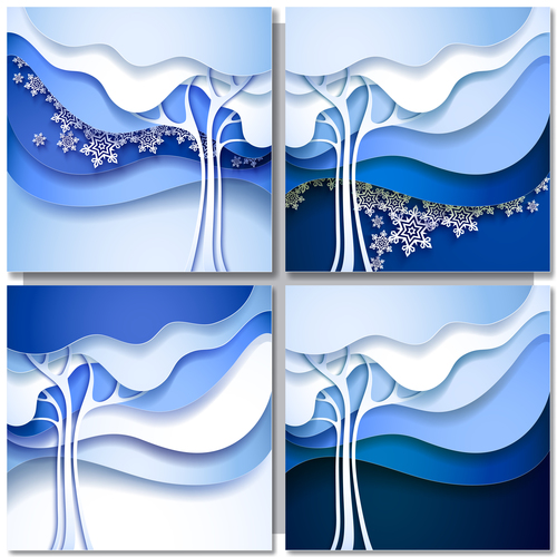 Abstract tree layered backgrounds vectors 04