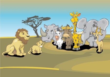 African Animals Cartoon design vector