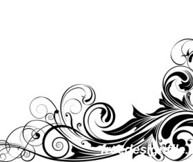 Angle black swirl ornaments design vector 02