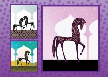 Arabian Horses vector graphics