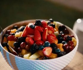 Assorted fruit desserts Stock Photo