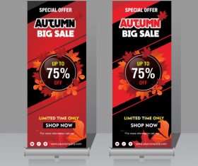 Autumn big sale vertical banner template vector 01