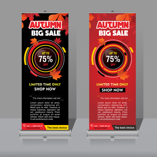 Autumn big sale vertical banner template vector 02