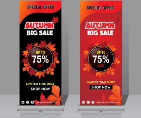 Autumn big sale vertical banner template vector 03