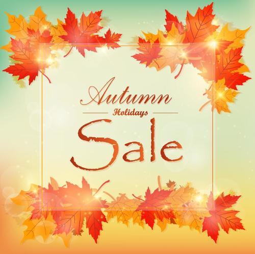 Autumn holiday sale vector material