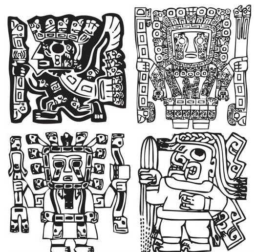 Aztec ornaments Elements vector