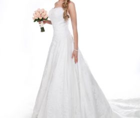 Beautiful charming bride in wedding luxurious dress Stock Photo 06