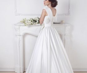 Beautiful charming bride in wedding luxurious dress Stock Photo 09