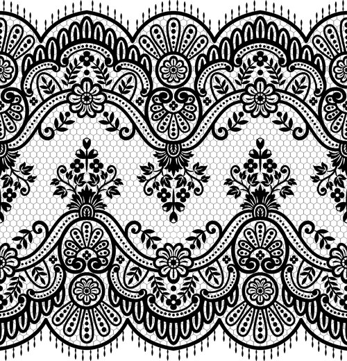 Beautiful lace seamless borders vector material 01