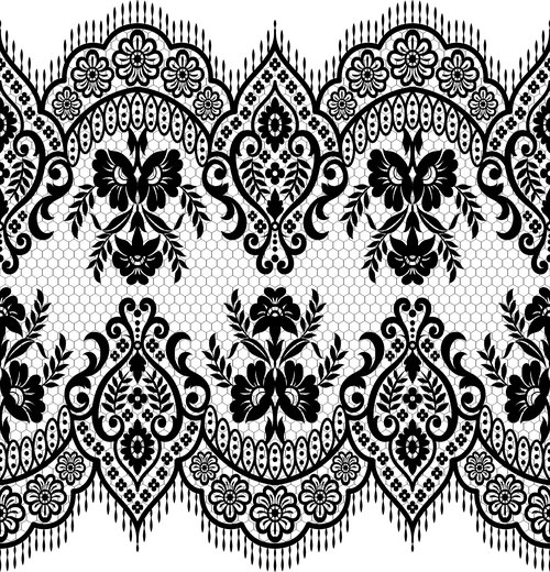 Beautiful lace seamless borders vector material 02