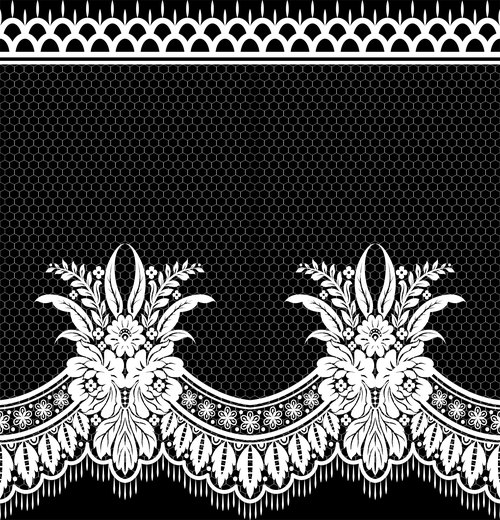 Beautiful lace seamless borders vector material 03