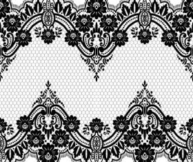 Black lace seamless borders set vector 01 free download