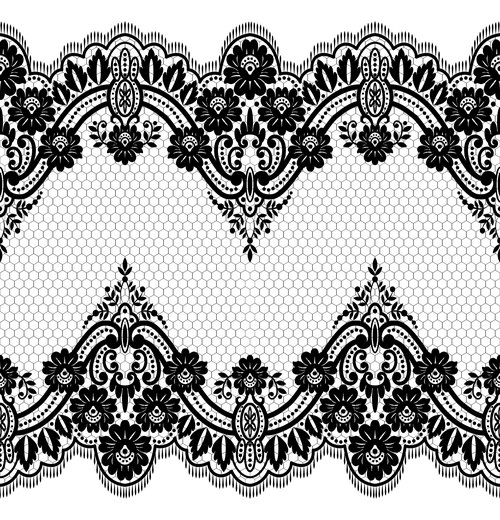 Beautiful lace seamless borders vector material 06
