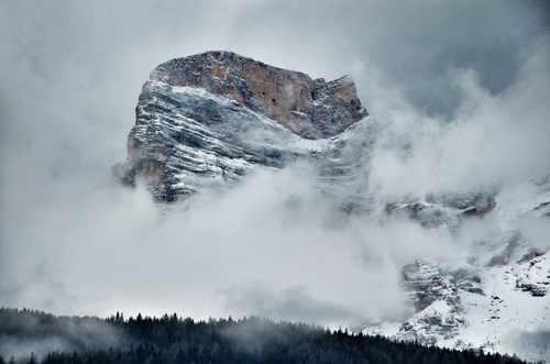 Beautiful mountain snow scene Stock Photo 03