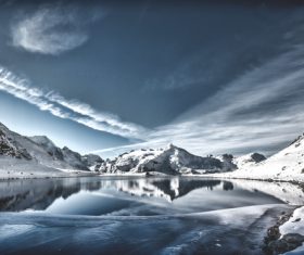 Beautiful mountain snow scene Stock Photo 04