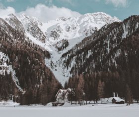 Beautiful mountain snow scene Stock Photo 05