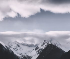 Beautiful mountain snow scene Stock Photo 06