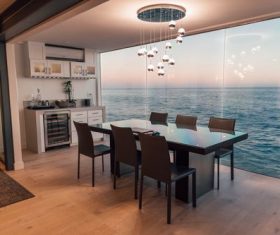 Beautiful room with sea views Stock Photo