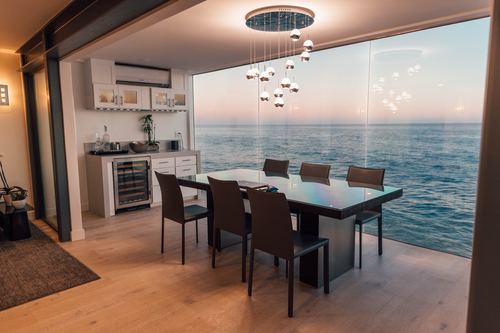 Beautiful room with sea views Stock Photo