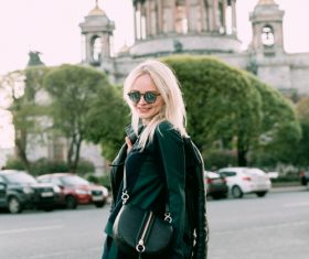 Beautiful woman in jacket Stock Photo 03