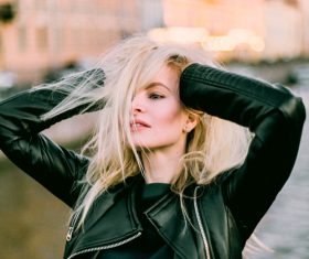 Beautiful woman in jacket Stock Photo 04