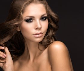 Beautiful woman with evening make up Stock Photo 01