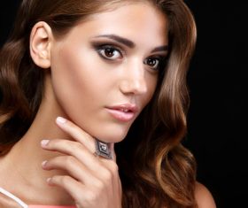 Beautiful woman with evening make up Stock Photo 07