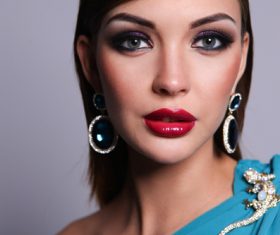 Beautiful woman with evening make up Stock Photo 10