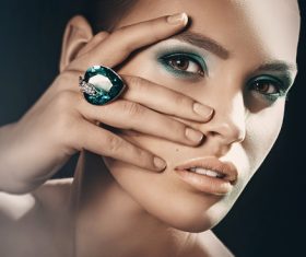 Beautiful young woman makeup Stock Photo 13