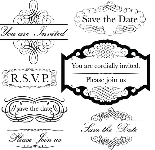 Black Labels with ornaments 4 vector