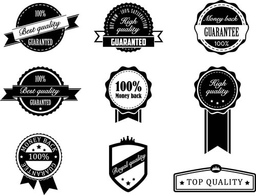 Black Sale and Premium Quality labels 2 vector