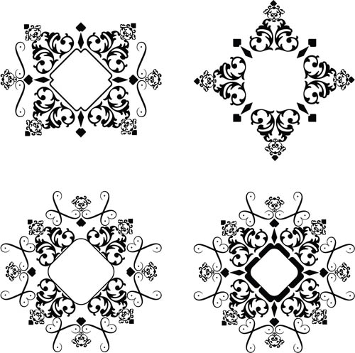 Black Swirl Ornament Frames 2 set vector