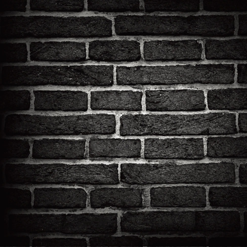 Black brick wall background vector