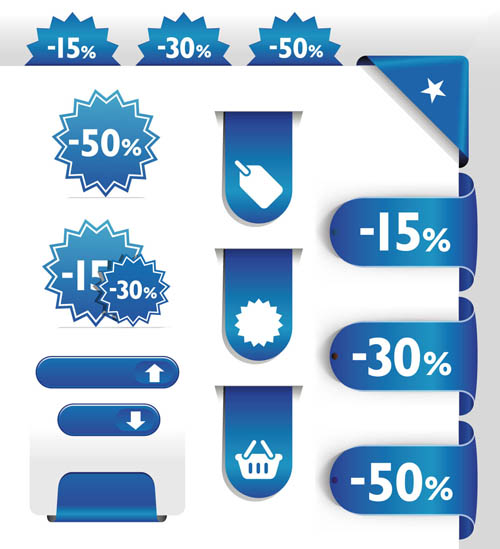 Blue Sale tags and Sticker 2 vector