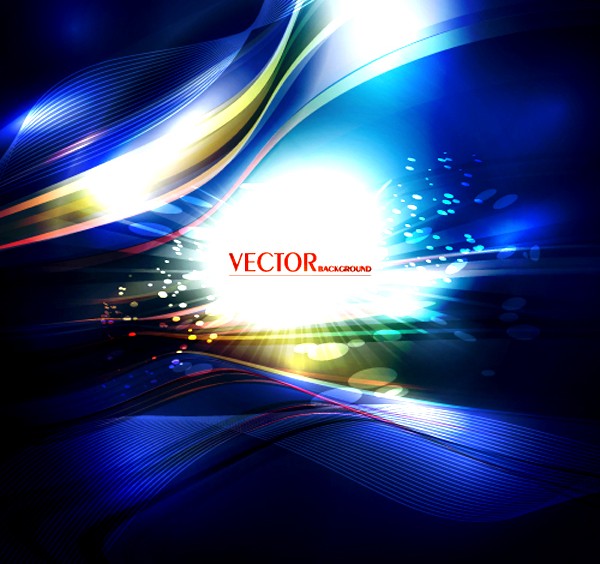 Blue dazzling streamline background vector graphics