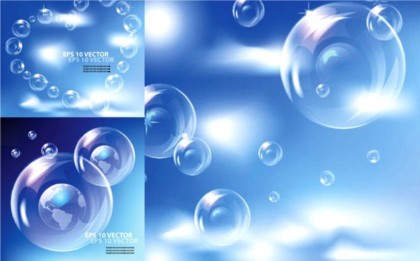 Blue dream bubble background creative vector