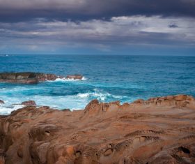 Blue sea and beach views Stock Photo