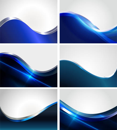 Bright Blue Wave backgrounds vector graphics