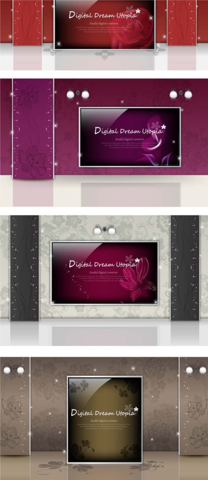 Bright dream wall background vectors graphics