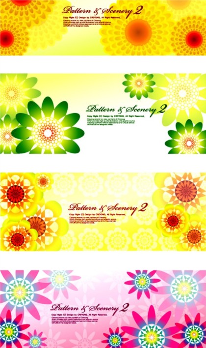 Bright floral background design vector