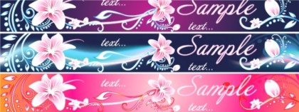 Bright lily flower banner background vector design