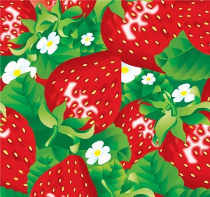 Bright strawberry background vector