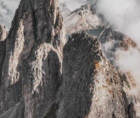 Building at the foot of the mountain Stock Photo