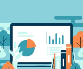 Business computer vector