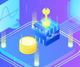 Business finance technology future light effect gradient vector illustration